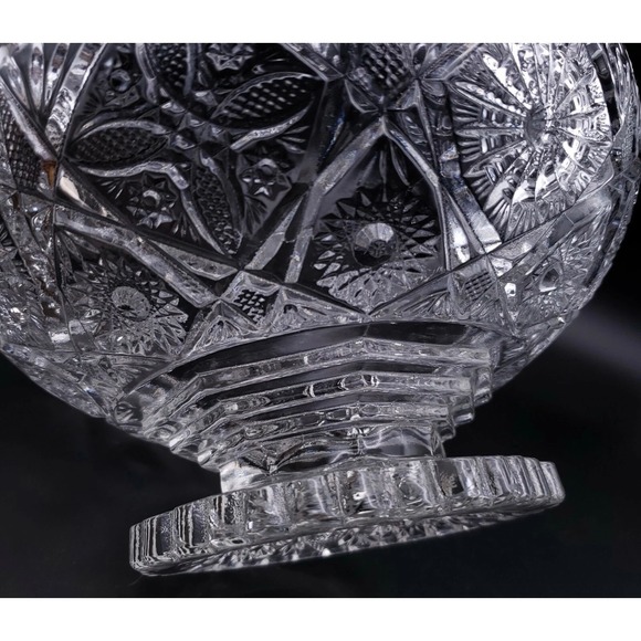 Vintage Imperial Glass Company
"Fancy Flowers" pattern #737 clear footed bowl - Picture 10 of 14